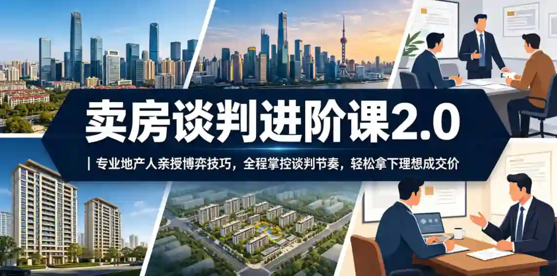 卖房谈判进阶课2.0:专业地产人亲授博弈技巧,全程掌控谈判节奏,轻松拿下理想成交价