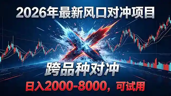 2026创业新风口！最新对冲！跨品种对冲！日收益2000-6000+