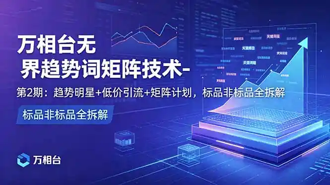 万相台无界趋势词矩阵技术-第2期:趋势明星+低价引流+矩阵计划,标品非标品全拆解