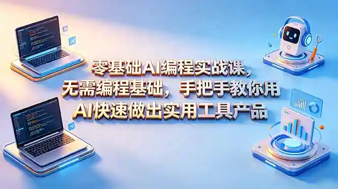 零基础AI编程实战课:无需编程基础,手把手教你用AI快速做出实用工具产品